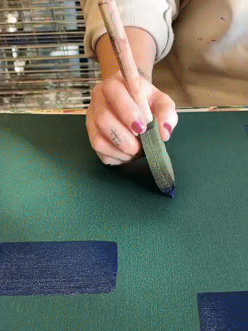 Moglea Hand-Painted Notebooks: Green Square